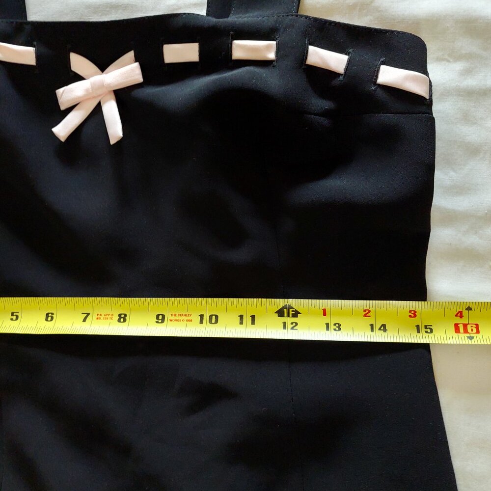 Laura Sheath Dress with Baby Pink Ribbon Detail Size 4-6/S Black/Pink - Picture 7 of 8
